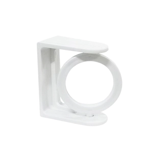 Rotating white plastic curtain rod bracket with telescopic ring for wall mounting