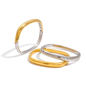 Bracciali quadrati minimalisti in acciaio inossidabile oro e argento con chiusura a cerniera