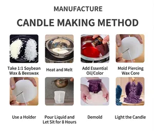 Step-by-step DIY guide for lily silicone mold soy wax candle making and demolding