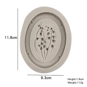 Stampo ovale in silicone mughetto per candele in gesso e sapone artigianale fai-da-te
