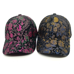 Berretti da baseball vintage da donna con ricamo floreale jacquard e motivi vivaci