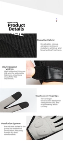 Détails de gants de cyclisme respirants avec écran tactile et sangle de poignet réglable