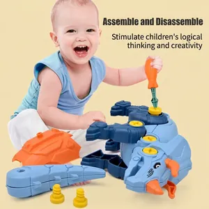 DIY take apart dinosaur toy triceratops with screwdriver set for toddler educational play