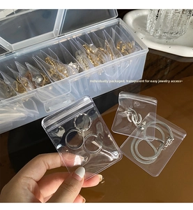 Transparent anti-oxidation PVC jewelry storage bags with organizer box for rings and necklaces