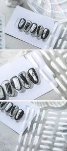 Detailed view of 5D embossed Japanese art nail stickers with adhesive backing set
