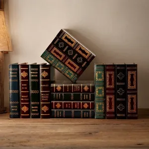 Vintage Faux Book Storage Box Retro European Style Decorative MDF Secret Stash For Home Office Photography Props
