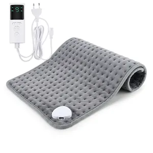 Electric Heating Pad Soft Plush With Multiple Heat Levels And Adjustable Timer Auto Off For Back Neck Shoulder Pain Relief