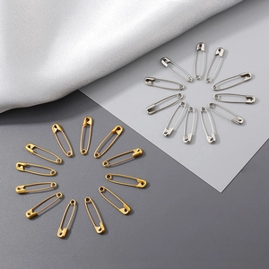 20pcs gold and silver plated 18K stainless steel safety pins for clothing fastening
