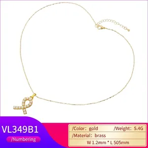 Vintage 18K gold plated brass scarf pendant necklace with elegant white pearls