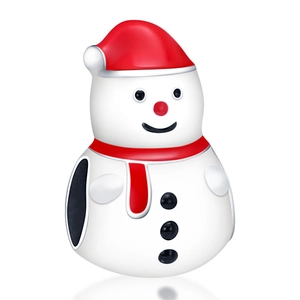 Silver snowman charm with red enamel hat and scarf for Christmas bracelets and necklaces