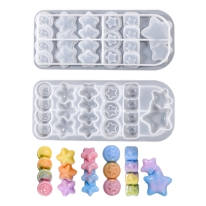 Star and moon silicone molds for resin hairpins with glossy finished results