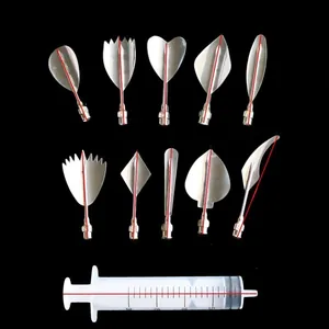 Macro detail of 10pcs stainless steel jelly art flower needles with a 12ml syringe tool