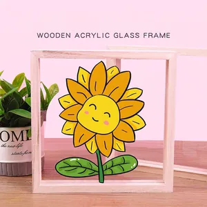 Wooden Picture Frame Solid Pine With Acrylic Glass DIY Craft Floating Specimen Display Minimalist Tabletop Home Decor