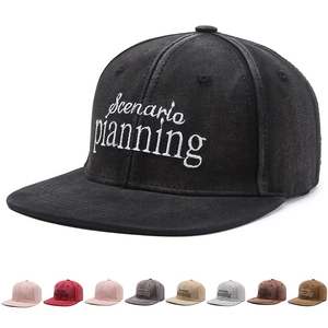Retro Snapback Baseball Cap 100% Cotton Letter Embroidered Flat Brim Adjustable Streetwear Sunshade Hat For Men Women
