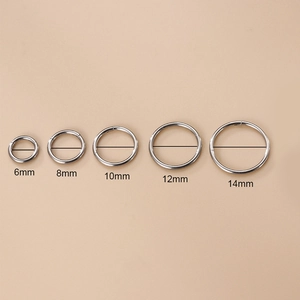 Titanium seamless rings in sizes 6mm to 14mm for nose, lip, and ear piercings