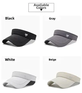 Quick-dry breathable sports sun visors shown in black, grey, white, and beige colors