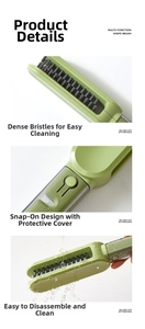 Green knife cleaning brush with silver ion antibacterial bristles and snap design