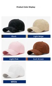 Detail of five vintage distressed cotton baseball caps with star patches in multiple colors