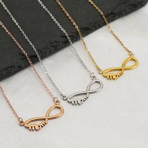 Infinity Mom Pendant Necklace Stainless Steel 18K Gold Plated Figure 8 Jewelry Gift For Mother Women Fashion Accessories