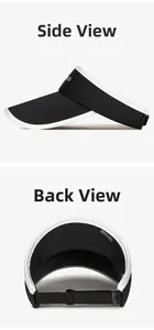 Detail view of adjustable elastic strap and breathable mesh on sun visor hat side
