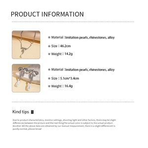 Détails de taille et matériaux pour l'ensemble collier et boucles d'oreilles nœud