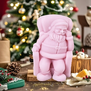 Pink Nap Santa Claus silicone mold for DIY Christmas candle and gypsum decor