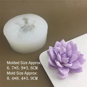 Translucent silicone succulent cactus mold for candle making with 6.7x5.9x3.6cm dimensions