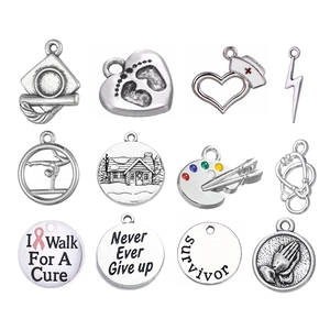 Alloy Pendants Charms DIY Jewelry Making Vintage Antique Silver Gold Mixed Shapes Novelty Crafting Components