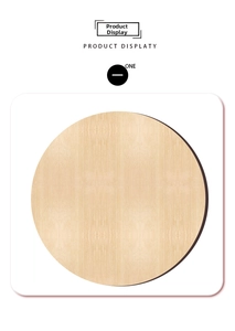 Flat lay of a natural round wooden slice showing clear grain for DIY crafts