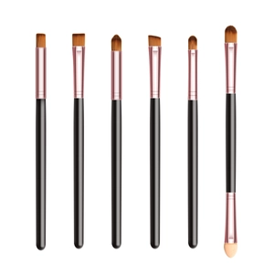 Eye Makeup Brushes Synthetic Fiber Bristles Aluminum Ferrule Eyeshadow Eyebrow Lip Detailing Portable Minimalist Design