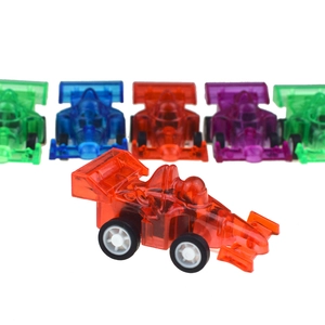 Colorful transparent mini F1 pull back toy cars for kids featuring a sleek racing design
