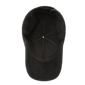 Winter thermal baseball cap for men with fold-down ear flaps and thick textured fabric