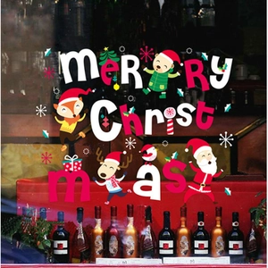 Christmas wall stickers with Santa, reindeer and fox for festive window decoration