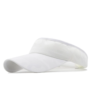 White camo pattern sun visor hat with breathable mesh and quick-dry fabric for outdoor sports