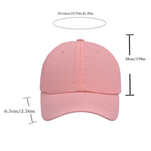 Detailed measurement chart of pink kids sun hat with 50-54cm head circumference specs