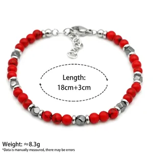 Mens natural agate and tiger eye stone beaded bracelet with 18cm adjustable chain