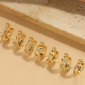 Elegant Zircon Nose Studs Copper Inlaid Piercing Body Jewelry Minimalist U-Shaped Design For Women Simple Stylish