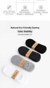 Detail view of cotton low-cut liner socks set in black, grey, and white colors