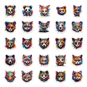 50pcs colorful watercolor animal graffiti stickers for DIY laptop and luggage decor