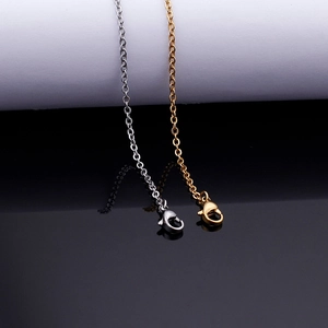 Polished silver and gold stainless steel cross chains with secure lobster clasps