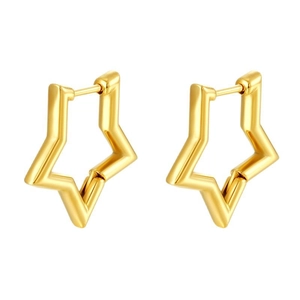Boucles d'oreilles étoile minimalistes en acier inoxydable plaqué or 18 carats