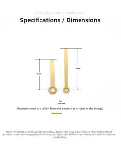 Size chart showing model 268 clock hands dimensions of 33mm and 45mm from center