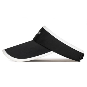 Women's outdoor sun visor hat with wide brim in black and white sporty design