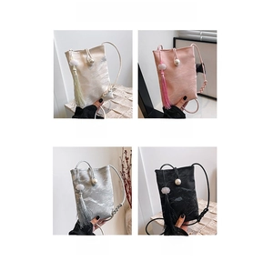 Detailed comparison of vintage crossbody bags in white, pink, silver, and black colors