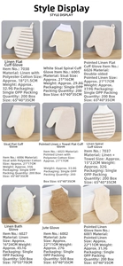 Detailed grid of nine exfoliating bath mitts in linen, sisal, and jute natural materials