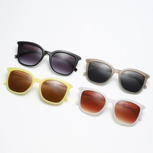 Retro hollow metal sunglasses for men and women in black, grey, yellow, and clear frames