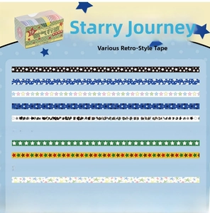 Detail-Ansicht von 10 Rollen Washi-Tape-Set mit Sternenhimmel-Mustern für DIY-Basteln