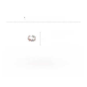 Vue détaillée de la bague fleur montrant le poids de 2,5g et les dimensions de 2cm