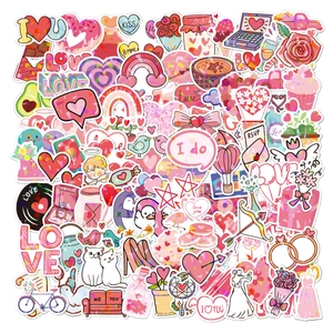 Detailed view of holographic heart stickers and rainbow decals for DIY crafts and gifts