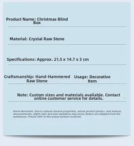 Detailed specifications chart for Christmas advent calendar with natural crystal stones